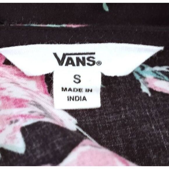 VANS BLACK & PINK FLORAL DRESS SZ.S EUC. - Picture 7 of 7